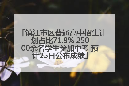 镇江市区普通高中招生计划占比71.8% 25000余名学生参加中考 预计25日公布成绩